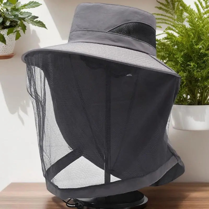 Chapeau Anti-Abeilles Filet Intégral - Protection Apiculture Pêche Coton - Camp de Base Farzen+