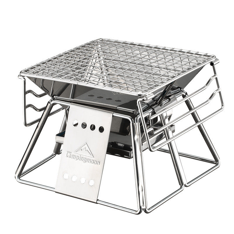 Barbacoa plegable portátil de acero inoxidable antiadherente