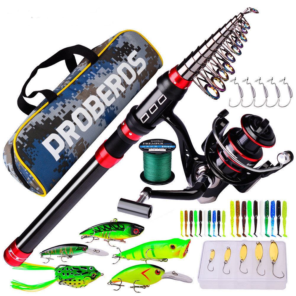 Kit completo de pesca con caña y carrete: para principiantes y expertos