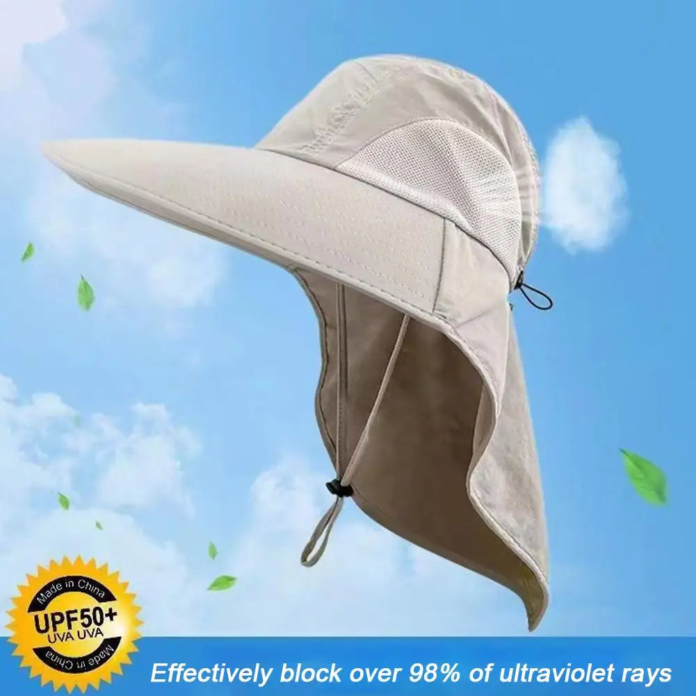 Chapeau Large Bord Rabat Nuque Anti-UV - Ajustable Polyester Outdoor - Camp de Base Farzen+