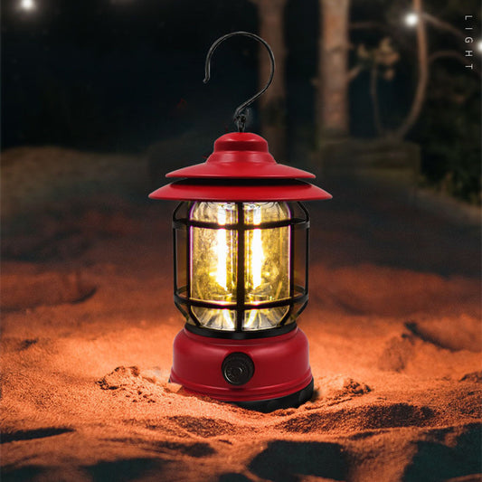 Lámpara LED de camping retro recargable - 5 W, atenuación continua ambiental
