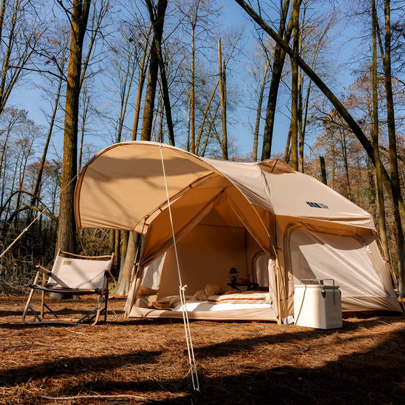 Tienda de campaña hexagonal para 6 personas, 340 x 290 cm, diseño biónico, impermeable, PU 210T
