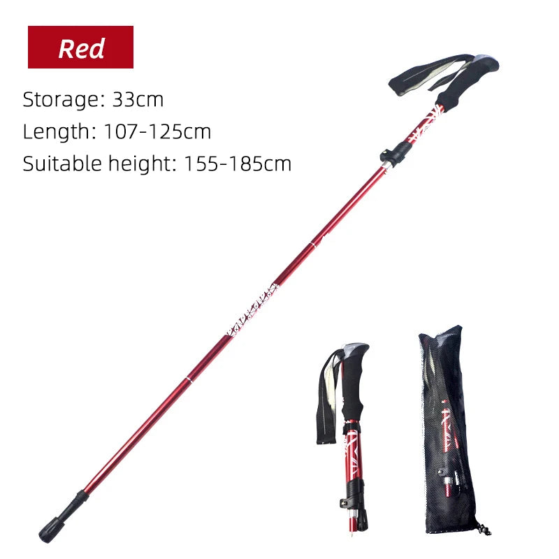 Bâton Randonnée Pliable 5 Sections - Portable Télescopique - Camp de Base Farzen+