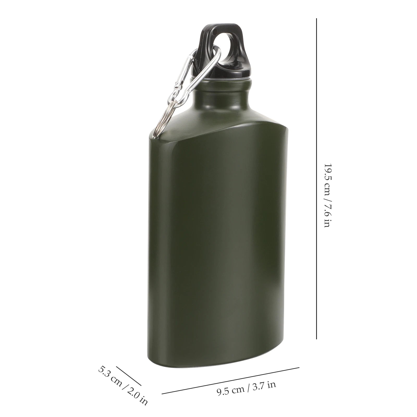Gourde Camping Plate Aluminium 500ml - Design Ultra-Compact Randonnée Trekking - Camp de Base Farzen+