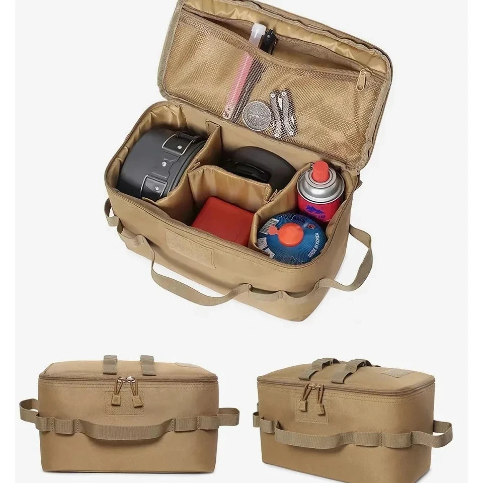 Bolsa de almacenamiento para acampar al aire libre, gran capacidad, para estufa de gas, bote, olla, bolsa de transporte, bolsa de picnic, organizador de utensilios de cocina