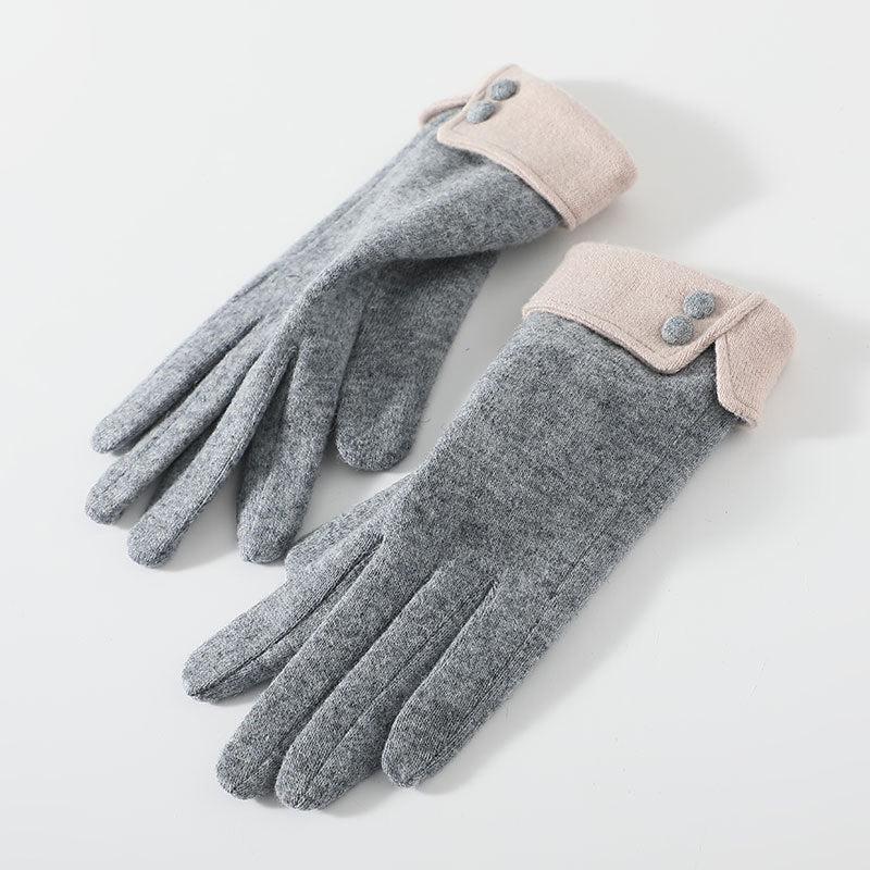 Gants Femme Cachemire Épais - Écran Tactile Chauds Coupe-Vent 23cm - Camp de Base Farzen+