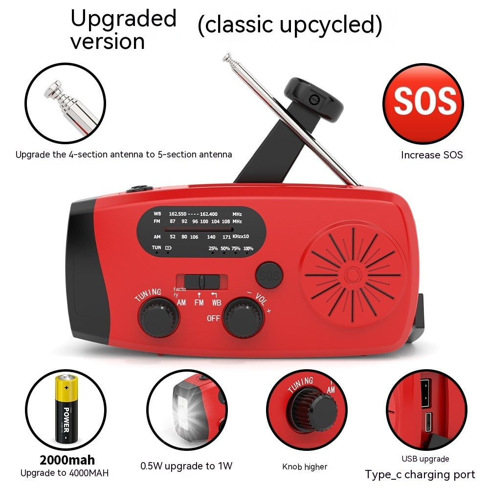 Radio d'urgence portable multifonctionnelle à énergie solaire