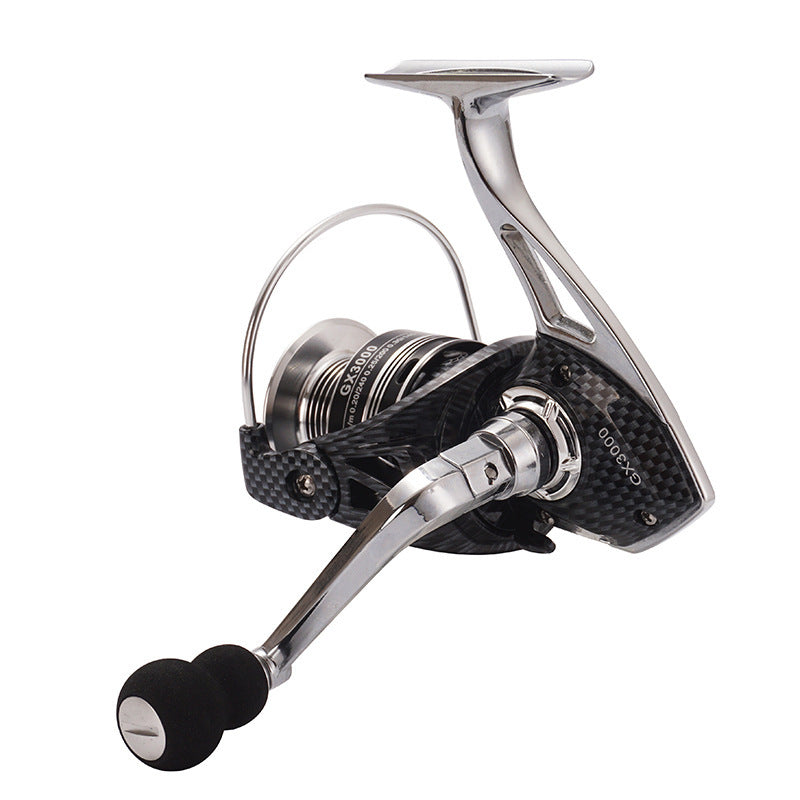 Carrete de pesca de metal con doble rodamiento