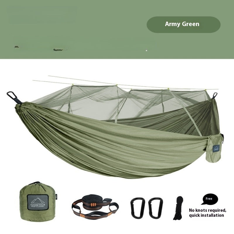Hamac Anti-Moustiques Camping - Protection Intégrée Nylon 300kg - Camp de Base Farzen+