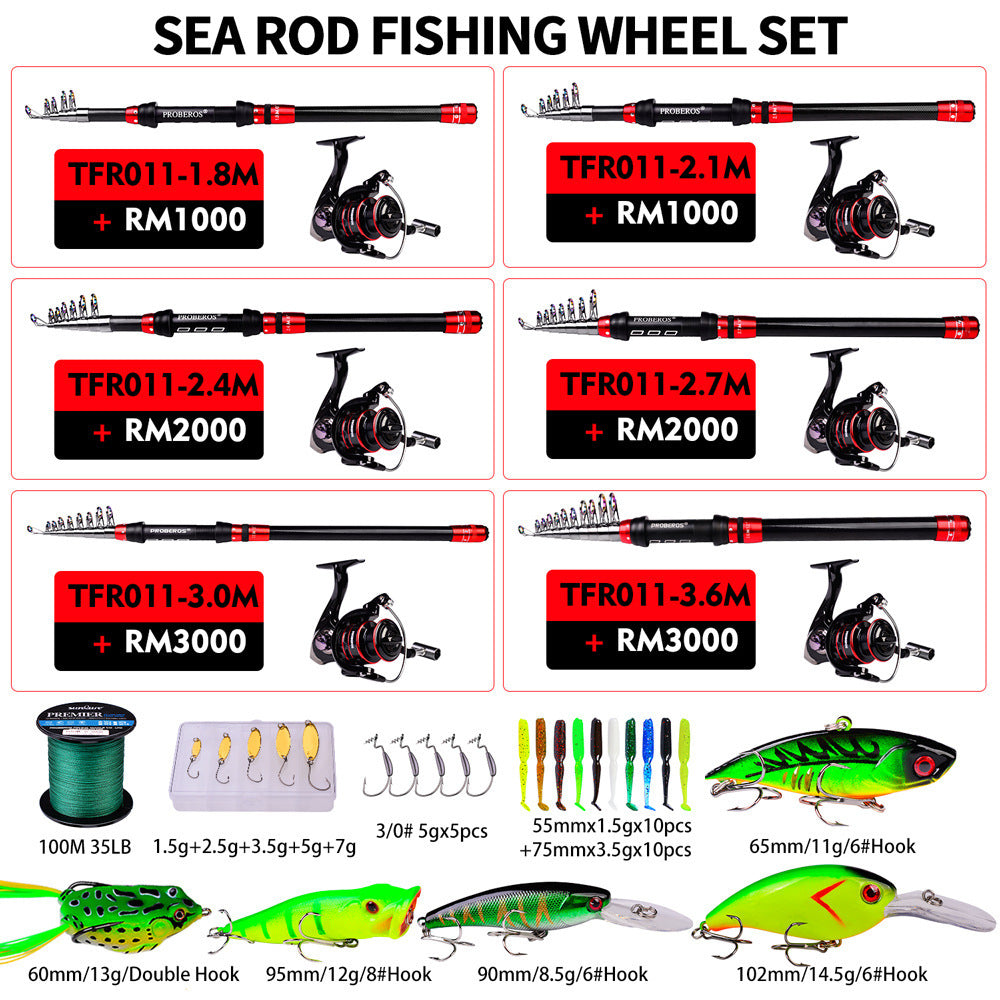 Kit completo de pesca con caña y carrete: para principiantes y expertos