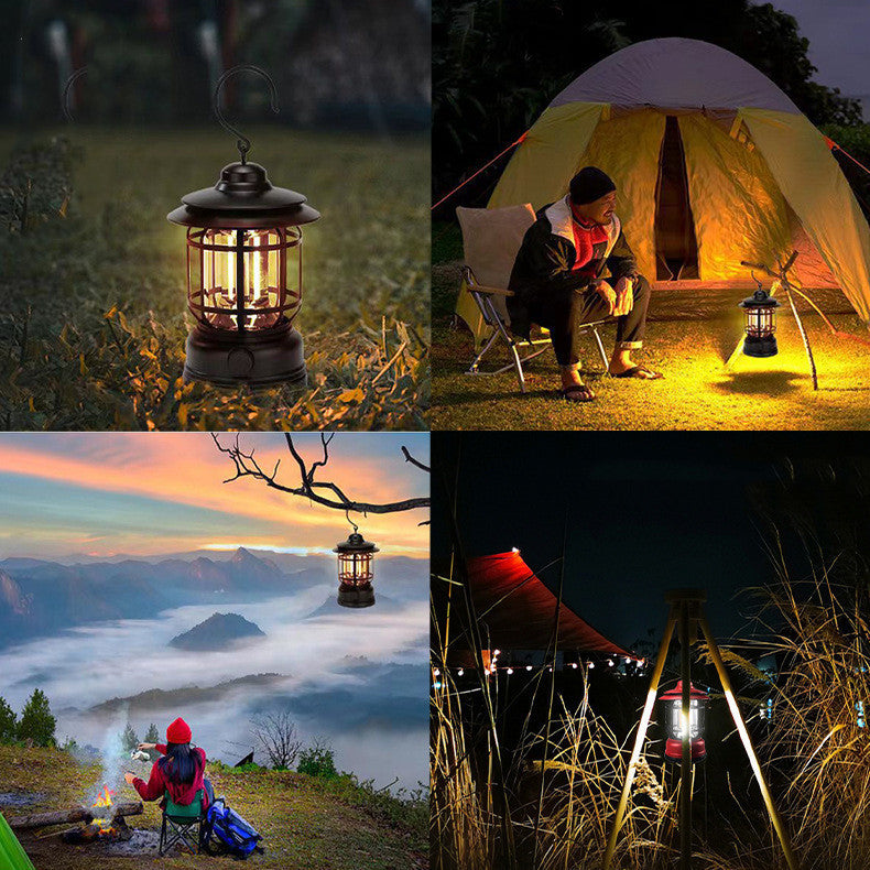 Lámpara LED de camping retro recargable - 5 W, atenuación continua ambiental