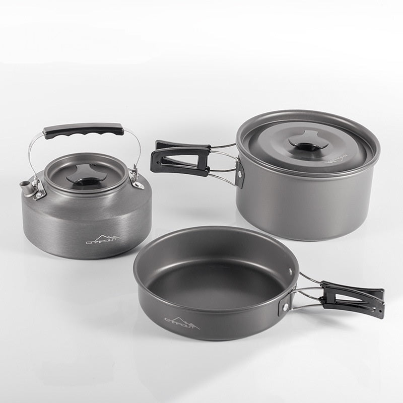 Kit Réchaud Camping Aluminium 6 Pièces Portable Ultra-Léger