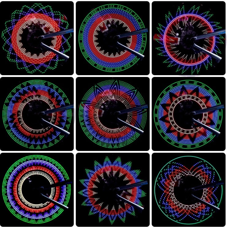 Feux Vélo LED Jante 32 Motifs - Éclairage Étanche Coloré