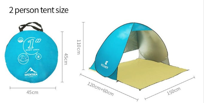 Tienda de playa automática anti-UV: protección solar instantánea