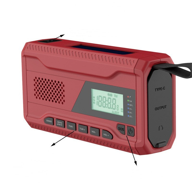 Radio solar de emergencia - Manivela LED para supervivencia al aire libre