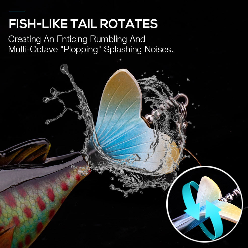 Topwater Rotating Tail Lures x5 - Surface Fishing