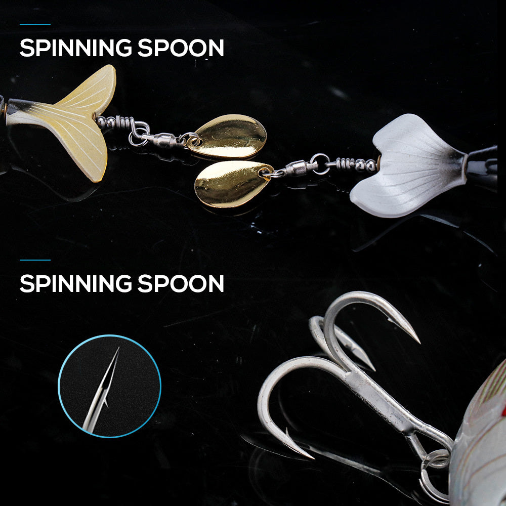 Topwater Rotating Tail Lures x5 - Surface Fishing