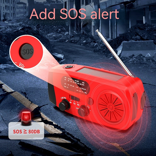 Radio de emergencia portátil multifuncional con energía solar
