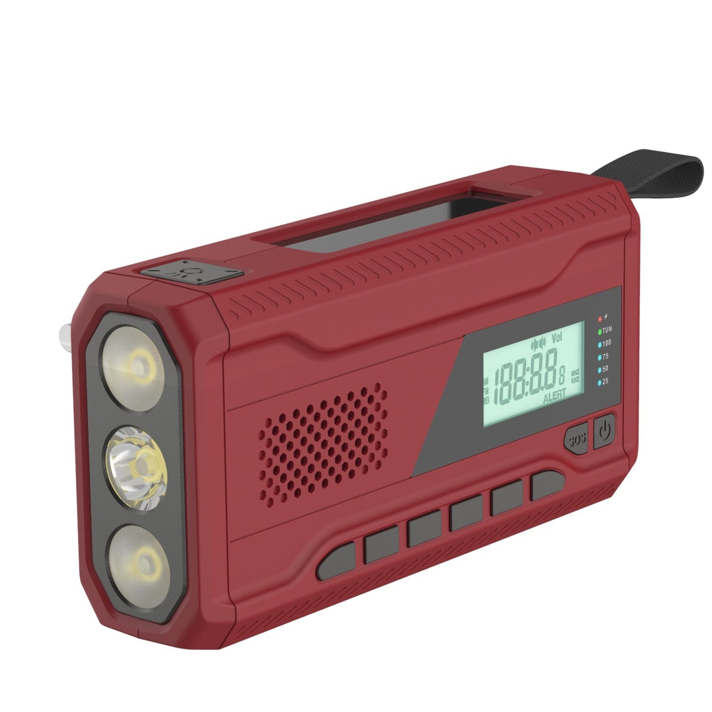 Radio solar de emergencia - Manivela LED para supervivencia al aire libre