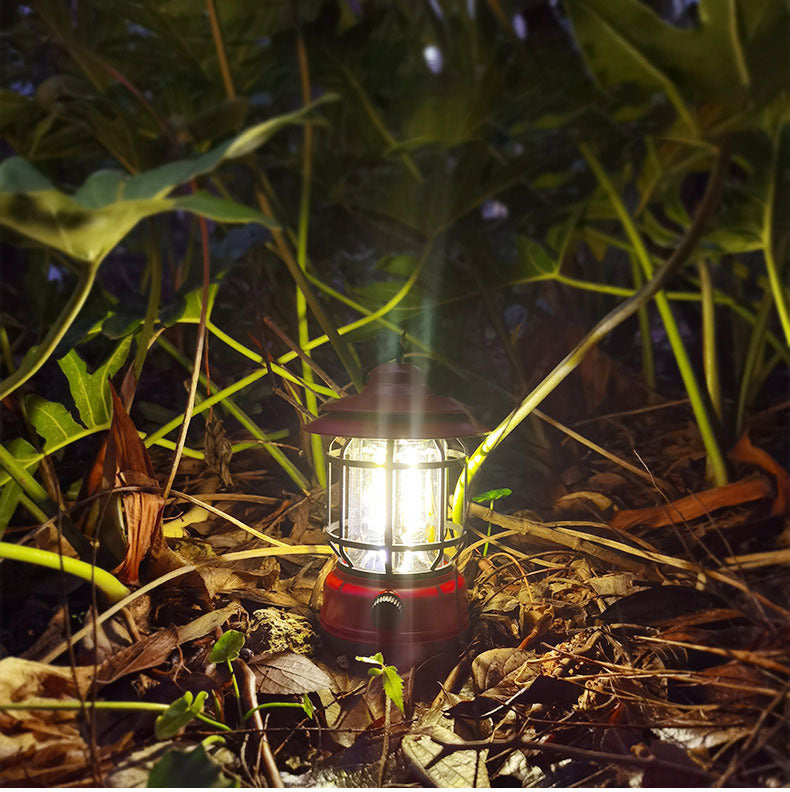 Lámpara LED de camping retro recargable - 5 W, atenuación continua ambiental