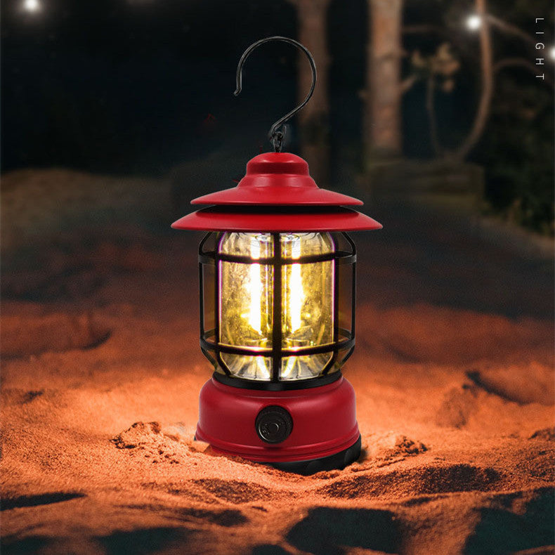 Lámpara LED de camping retro recargable - 5 W, atenuación continua ambiental
