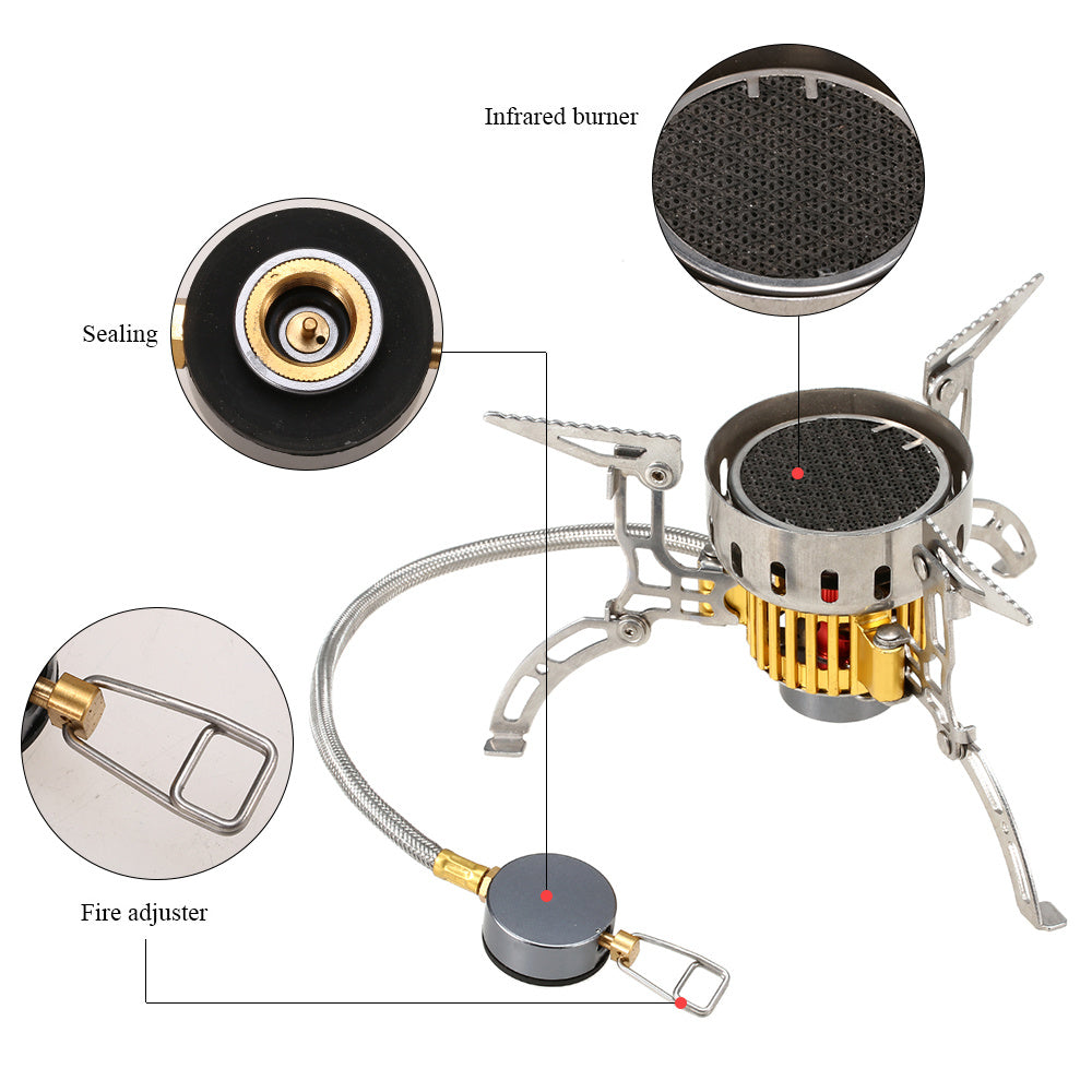 Réchaud Camping Portable 3500W Ultra-Léger Coupe-vent