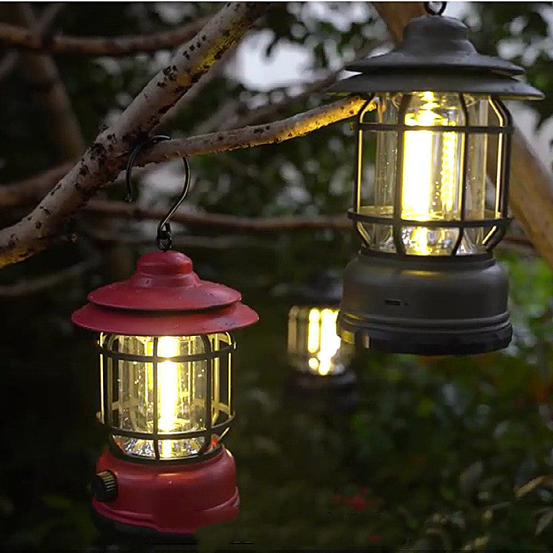 Lámpara LED de camping retro recargable - 5 W, atenuación continua ambiental